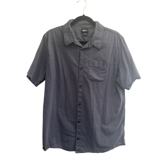 Fox Racing Casual Button Shirt Mens Large Blue Grayish Motocross Short Slv #5263 - Picture 1 of 11